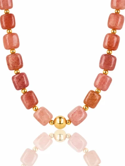 My Bendel My Bendel Bold Ketting Berry Quartz | Goud