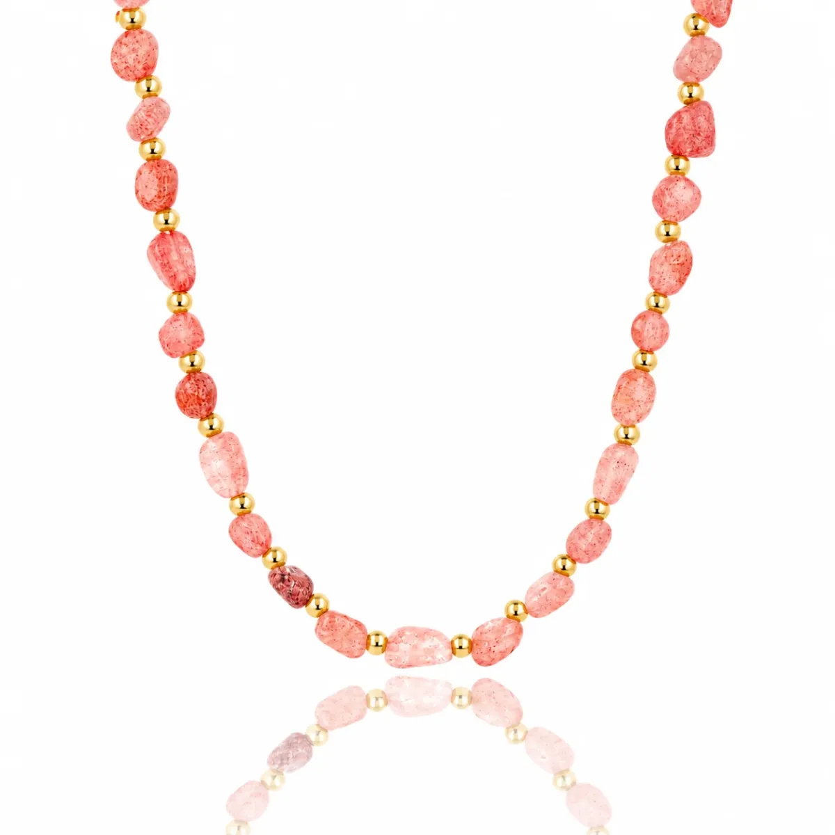 My Bendel Ketting Organische BerryQuartz | Goud 1 My Bendel My Bendel Ketting Organische BerryQuartz | Goud