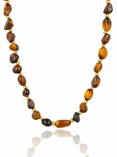 My Bendel My Bendel Ketting Organische Tiger Eye | Goud