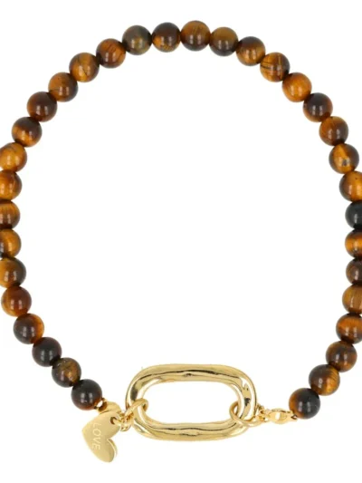 My Bendel My Bendel Tiger eye armband | Goud