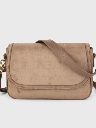 Sunsetfashio Sunsetfashio Schoudertas met croco | Bruin