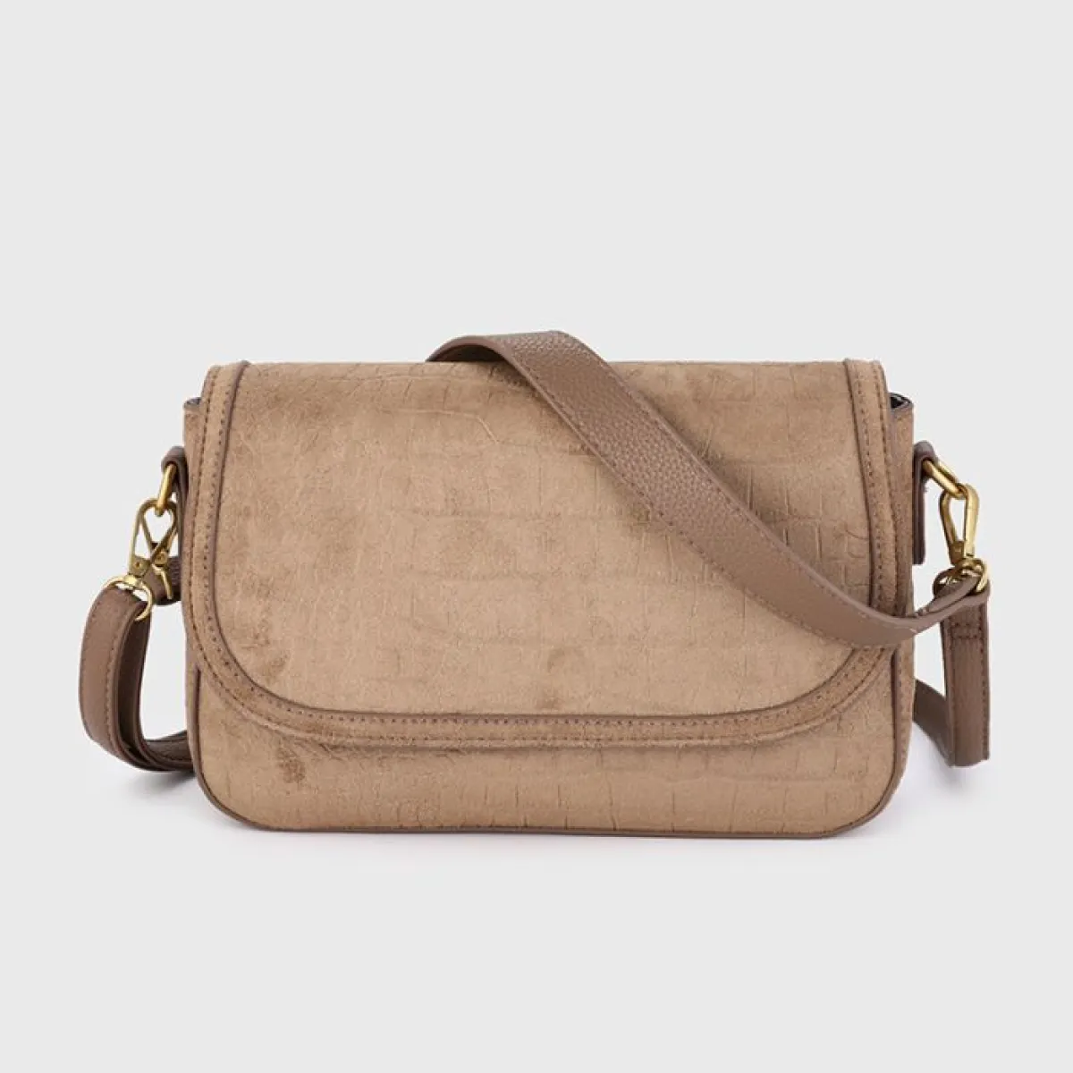 Sunsetfashio Schoudertas met croco | Bruin 1 Sunsetfashio Sunsetfashio Schoudertas met croco | Bruin