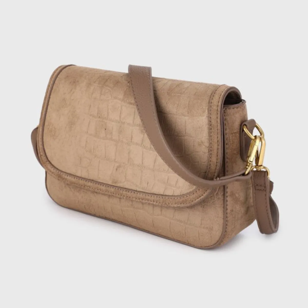 Sunsetfashio Schoudertas met croco | Bruin 3 Sunsetfashio Sunsetfashio Schoudertas met croco | Bruin