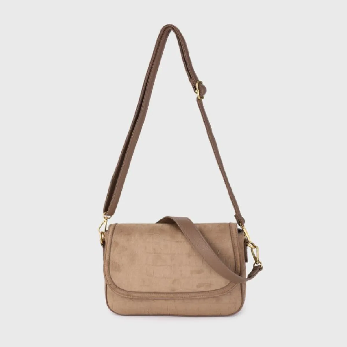 Sunsetfashio Schoudertas met croco | Bruin 4 Sunsetfashio Sunsetfashio Schoudertas met croco | Bruin