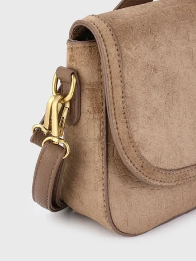 Sunsetfashio Sunsetfashio Schoudertas met croco | Bruin