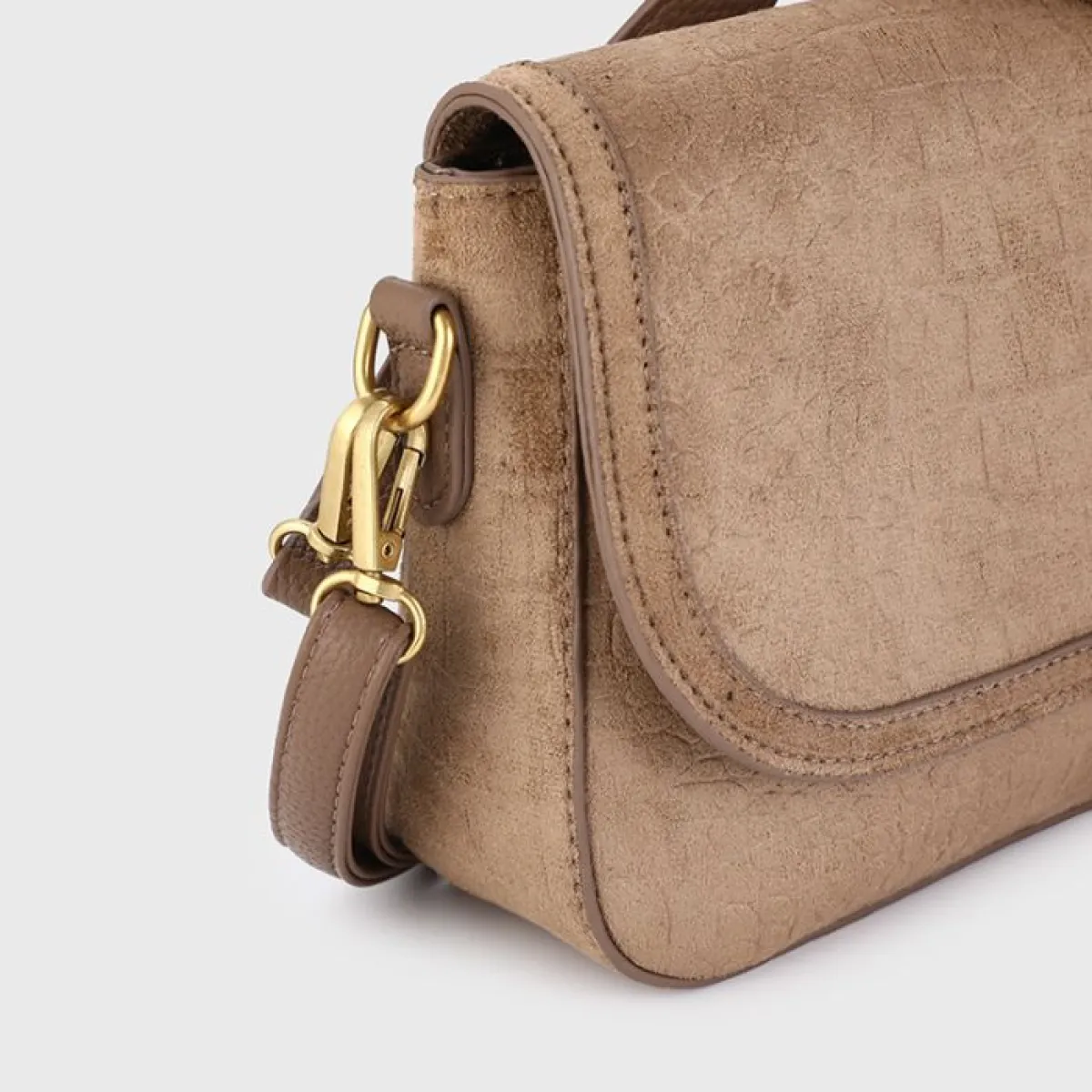 Sunsetfashio Schoudertas met croco | Bruin 2 Sunsetfashio Sunsetfashio Schoudertas met croco | Bruin