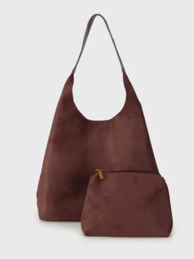 Sunsetfashio Sunsetfashio Tas met suede look | Bruin
