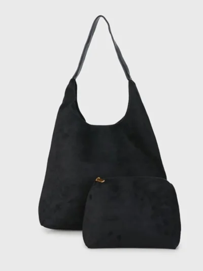 Sunsetfashio Sunsetfashio Tas met suede look | Zwart