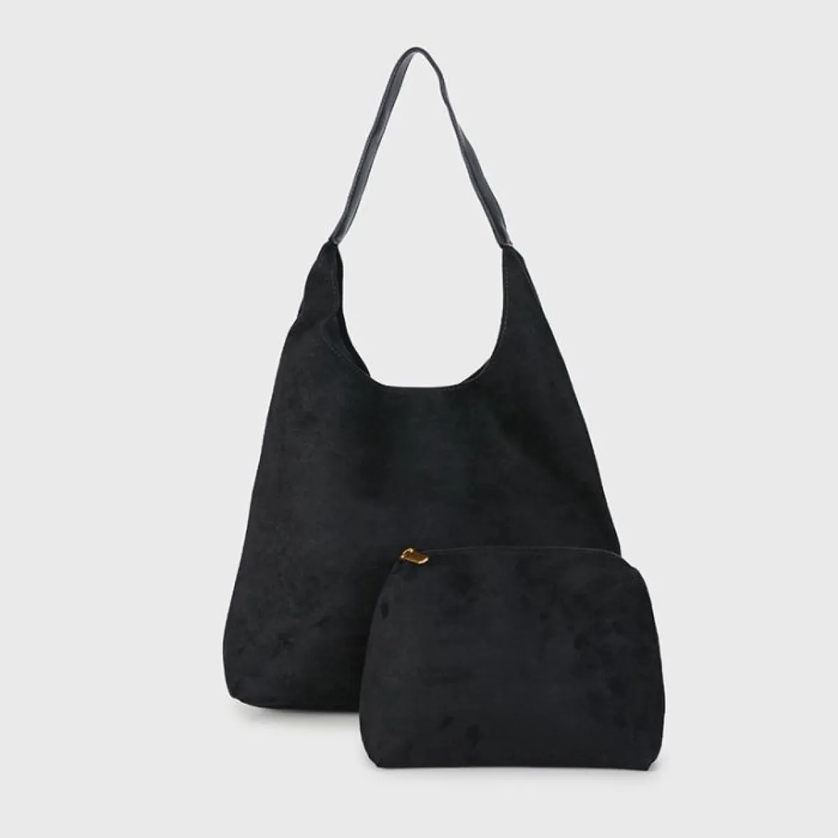 Sunsetfashio Tas met suede look | Zwart 1 Sunsetfashio Sunsetfashio Tas met suede look | Zwart