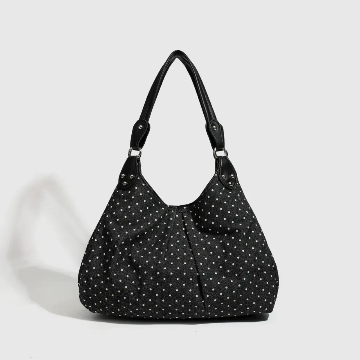 Yehwang Polkadot Geplooide tas | Zwart 1 Yehwang Yehwang Polkadot Geplooide tas | Zwart